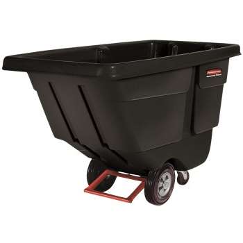 Rubbermaid Rotomolded Tilt Truck, Utility Duty, 1/2 Cubic Yard, Black 1304