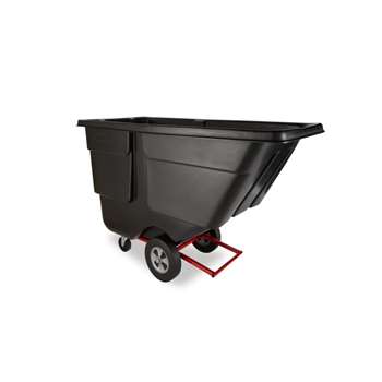 Rubbermaid Rotomolded Tilt Truck 1314, Utility Duty, 1 Cubic Yard, Black