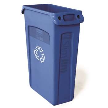 Rubbermaid Slim Jim Vented Recycling Container 3540-07, 23 Gallon