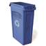 Rubbermaid Slim Jim Vented Recycling Container 3540-07, 23 Gallon