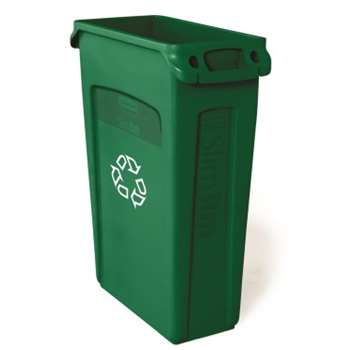 Rubbermaid Slim Jim Vented Recycling Container 3540-07, 23 Gallon