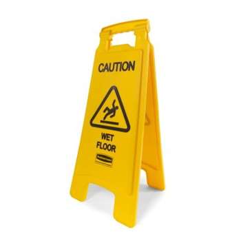 Rubbermaid Caution Wet Floor Sign 6112-77, 2-Sided, Yellow
