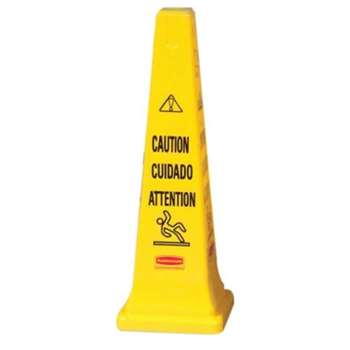 Rubbermaid Multi-Lingual Caution Floor Cone 6276, Yellow