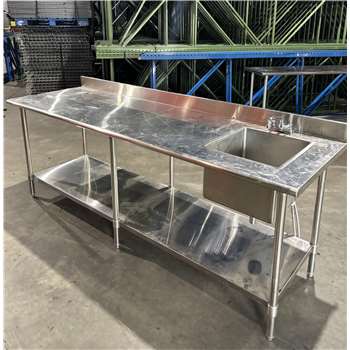 Used Stainless Steel Table Right Sink
