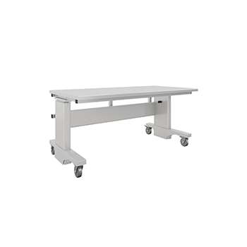 BOSTONtec heavy duty manual pin height adjustable workstation frame, (4) Locking Casters and 3mm laminate surface.